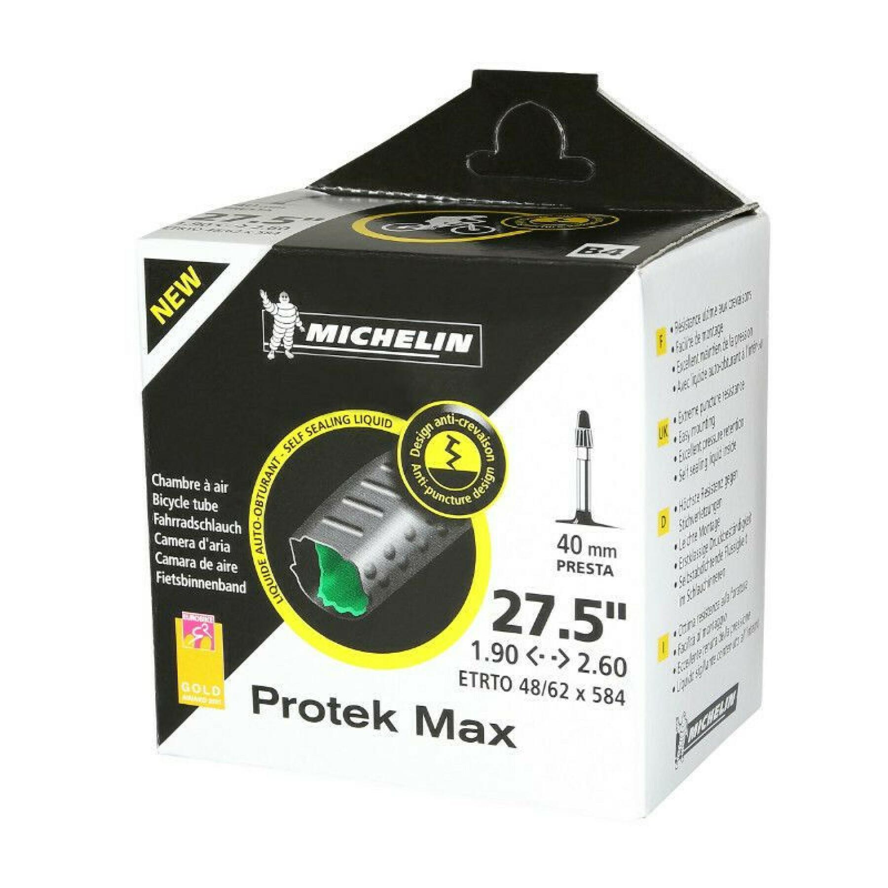 Camera d'aria della valvola Presta con fluido antiforatura Michelin protek max 27.5 x 1.90/2.30