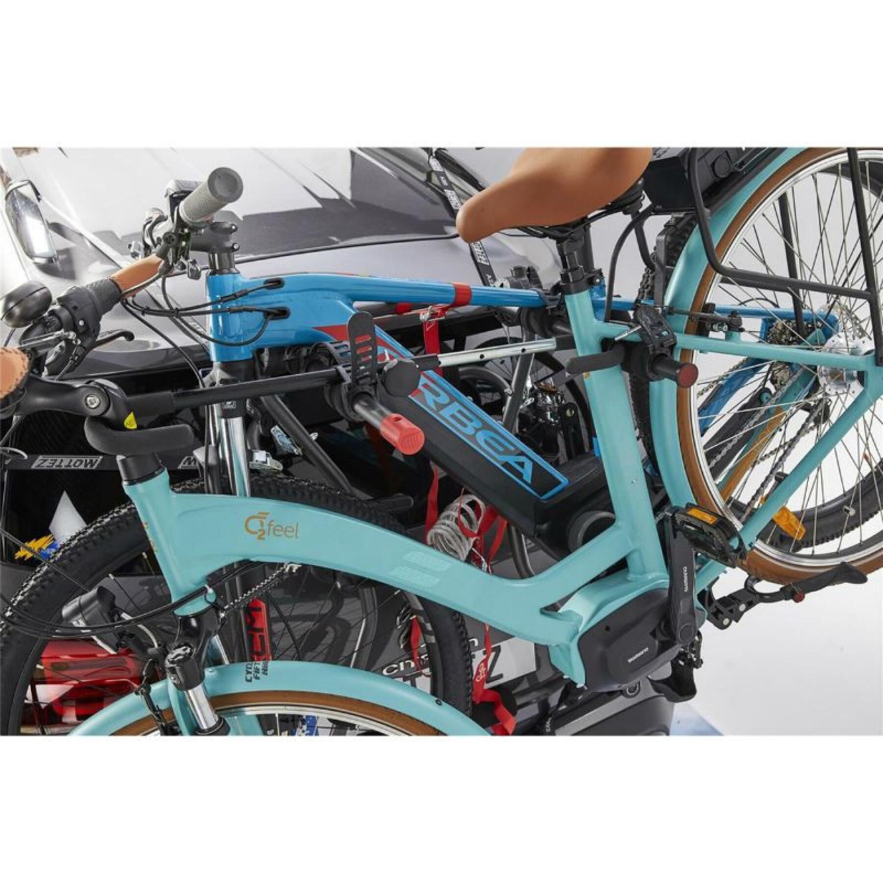 Portabici per 2 biciclette con antifurto - adatto per 2 biciclette, rimuovere la batteria Mottez shiva-2