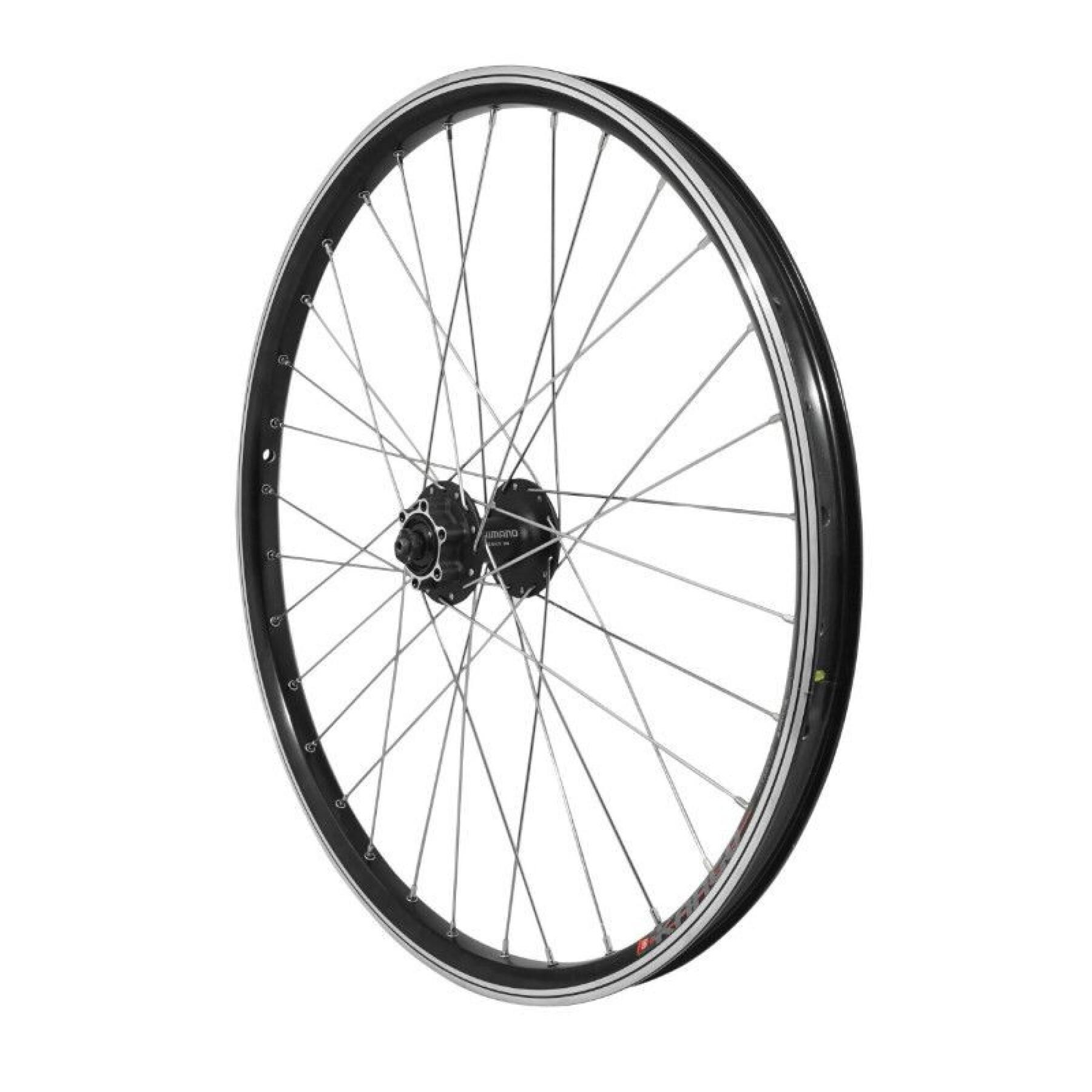 Disco ruota bicicletta anteriore mozzo alluminio doppia parete shimano disco 6 fori bloccaggio (rinforzato) raggi acciaio inox Velox Kargo - Vae - E-Bike M475
