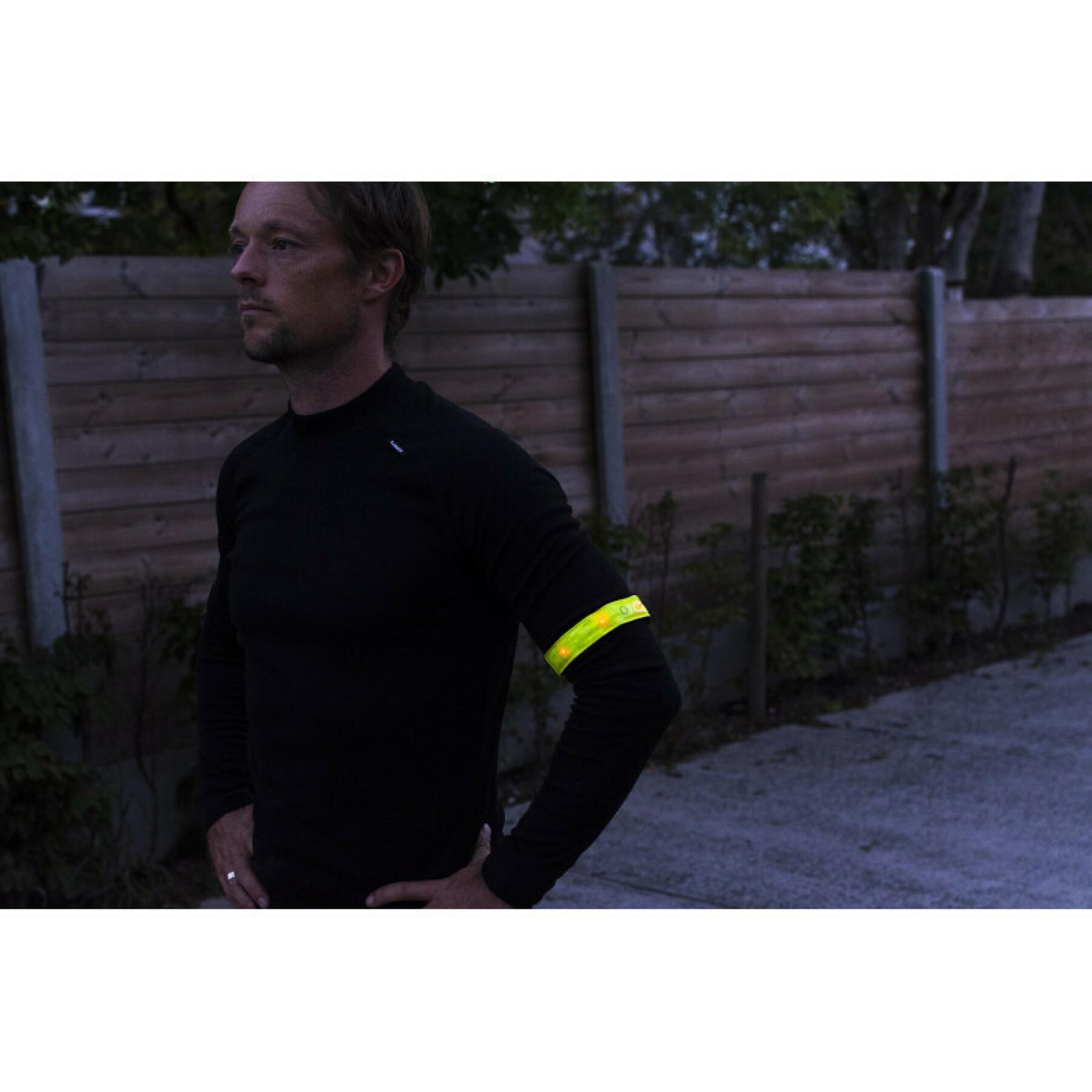Fascia da braccio sportiva fluorescente con LED rossi Wowow