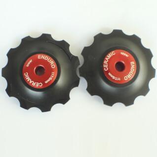 Gancio del deragliatore Cuscinetti Set di ruote Jockey CX Ceramic-Shimano 9 a 11 velocità-Rosso