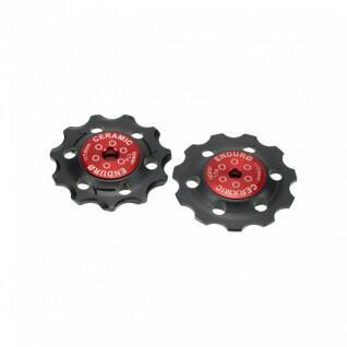 Gancio del deragliatore Cuscinetti Set di ruote Jockey CX Ceramic-SRAM da 9 a 11 velocità-Rosso
